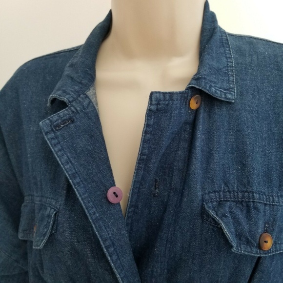 Dennis Goldsmith Denim Dress Long Sleeve Size 6P - Picture 4 of 8